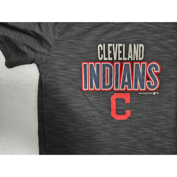 Team Athletics Cleveland Indians Boys T- Shirt Size LG (12/14)- Dark Gray - Picture 3 of 6